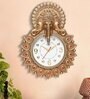Golden Synthetic Plastic Wall Clock