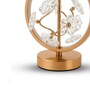 Golden Table Lamp  Crystal Circular Frame With Geometric Shape  Matelic Base