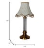 Golden Table Lamp with Fluted Glass Pillar and Scalloped Zigzag Shade