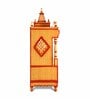 Golden Teak Wood Floor Rested Mandir Without Door