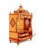 Golden Teak Wood Floor Rested Mandir Without Door