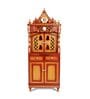 Golden Teak Wood Floor Rested Mandir With Door