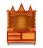 Golden Teak Wood Floor Rested Mandir Without Door