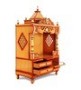 Gold Teak Wood Floor Rested Mandir Without Door
