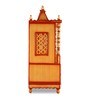Golden Teak Wood Floor Rested Mandir Without Door