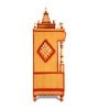 Gold Teak Wood Floor Rested Mandir Without Door