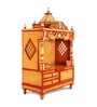 Gold Teak Wood Floor Rested Mandir Without Door