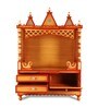 Golden Teak Wood Floor Rested Mandir Without Door