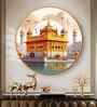 Golden Temple Acrylic Round Wall Art