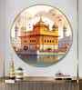 Golden Temple Acrylic Round Wall Art
