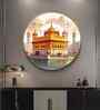 Golden Temple Acrylic Round Wall Art