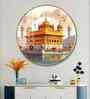 Golden Temple Acrylic Round Wall Art