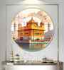 Golden Temple Acrylic Round Wall Art