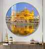 Golden Temple Acrylic Round Wall Art