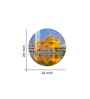 Golden Temple Acrylic Round Wall Art