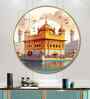 Golden Temple Acrylic Round Wall Art