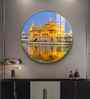 Golden Temple Acrylic Round Wall Art