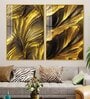 Golden Texture Acrylic Framed Art Panel (Set Of 2)
