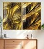 Golden Texture Acrylic Framed Art Panel (Set Of 2)