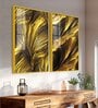 Golden Texture Acrylic Framed Art Panel (Set Of 2)