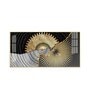 Golden Texture Fusion Glass Finish Horizontal Wall Art