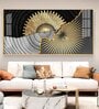 Golden Texture Fusion Glass Finish Horizontal Wall Art