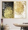 Golden Textured Acrylic Framed Art Panel (Set Of 2)