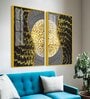 Golden Textured Acrylic Framed Art Panel (Set Of 2)