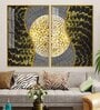 Golden Textured Acrylic Framed Art Panel (Set Of 2)