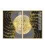 Golden Textured Acrylic Framed Art Panel (Set Of 2)