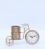 Tri Cycle Golden Iron Table Clock