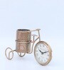Tri Cycle Golden Iron Table Clock