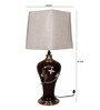 Golden Tulip Table Lamp With Frustum Shaped Beige Shade