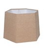 Golden Tulip Table Lamp With Frustum Shaped Beige Shade