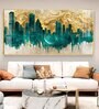 Golden Urban Vista Glass Finish Horizontal Wall Art