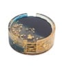 Set Of 4 Dark Blue Resin Golden Waves Coaster