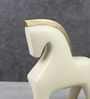 Golden Whisper Horse Resin Artifact (White)