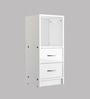 Golf Bedside Table in White Colour With Drawers
