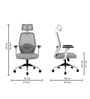 Golf High Back Breathable Mesh Ergonomic Chair with Adjustable Lumbar Support & Handles In White Colour