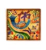 Gond Bird Multicolour Plywood, Cloth, Goldfoil, Paints & Semi Precious Stones Serving Tray