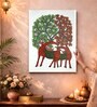 Gond Deer Tree Stretched Canvas Painting