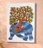 Gond Elephant Stretched Canvas Painting