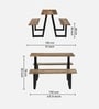 Gonella Solid Wood Dining Set In Natural & Black Finish