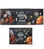 Good Food Good Mood Geometric Digital Printed Max Absorbant Kitchen Floor Runner with Mat Combo