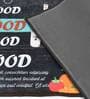 Good Food Good Mood Geometric Digital Printed Max Absorbant Kitchen Floor Runner with Mat Combo