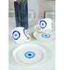 White Good Vibes Evil Eye Ceramic Cup & Saucer Set of 1