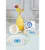 White Good Vibes Evil Eye Ceramic Cup & Saucer Set of 1