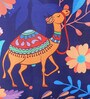 Gothic Camel Blue Abstract Silk 12x12 Inches (Set of 4) Cushion Cover