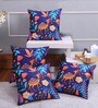 Gothic Camel Blue Abstract Silk 12x12 Inches (Set of 4) Cushion Cover