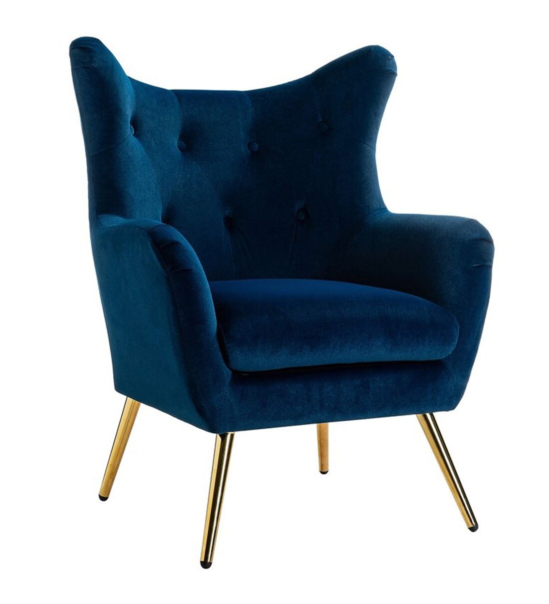 Buy Grace Fabric Lounge Chair in Navy Blue Colour by Workspace by Azazo Online Low Back Lounge